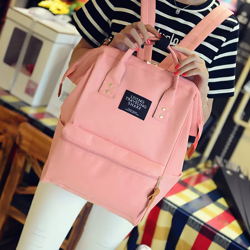 日式风新款双肩包手提包学生书包男女登山包休闲女双肩包一件代发