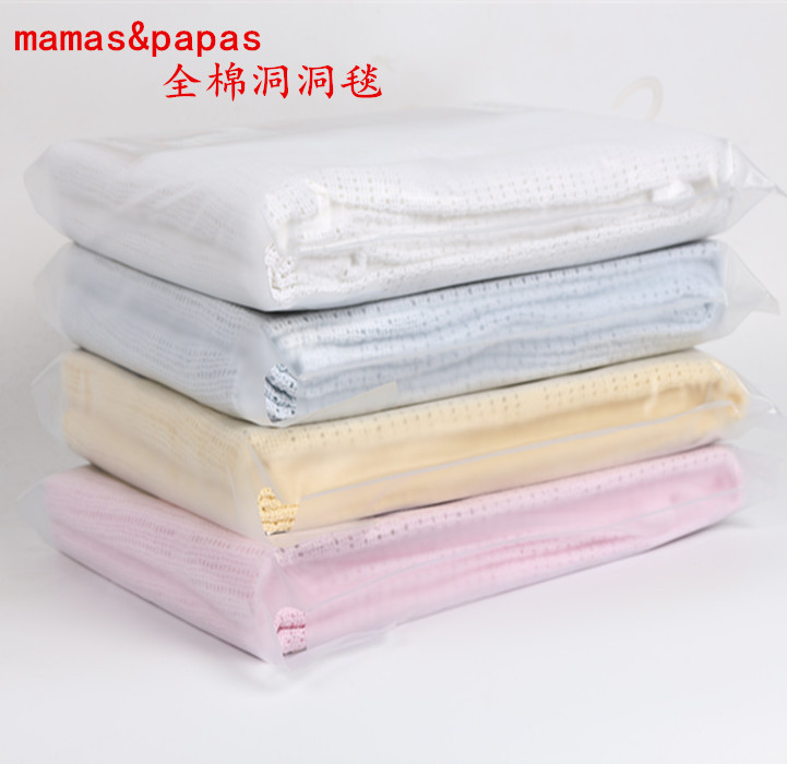 mamasandpapas全棉婴幼儿洞洞毯 冷气毯 提花线毯 乔罗空调毯|ru