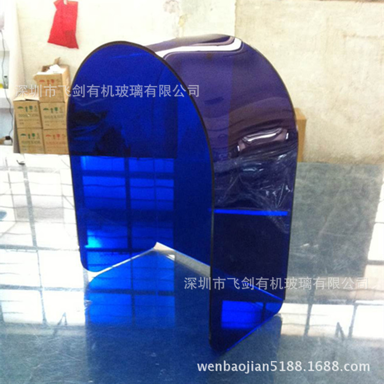 工厂制作一体机透明蓝考勤机防护罩亚克力弧形防雨防尘罩子