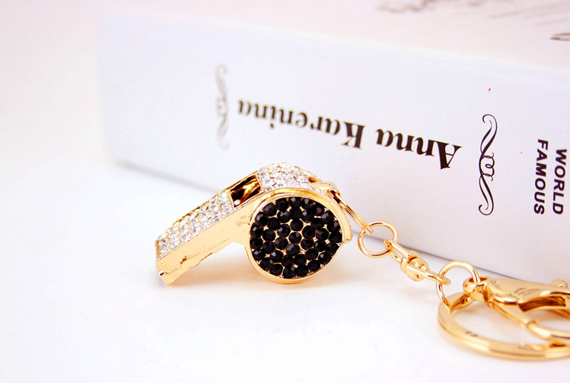 Korean  Creative Craft Small Gifts Diamond-studded Whistle Keychain display picture 13