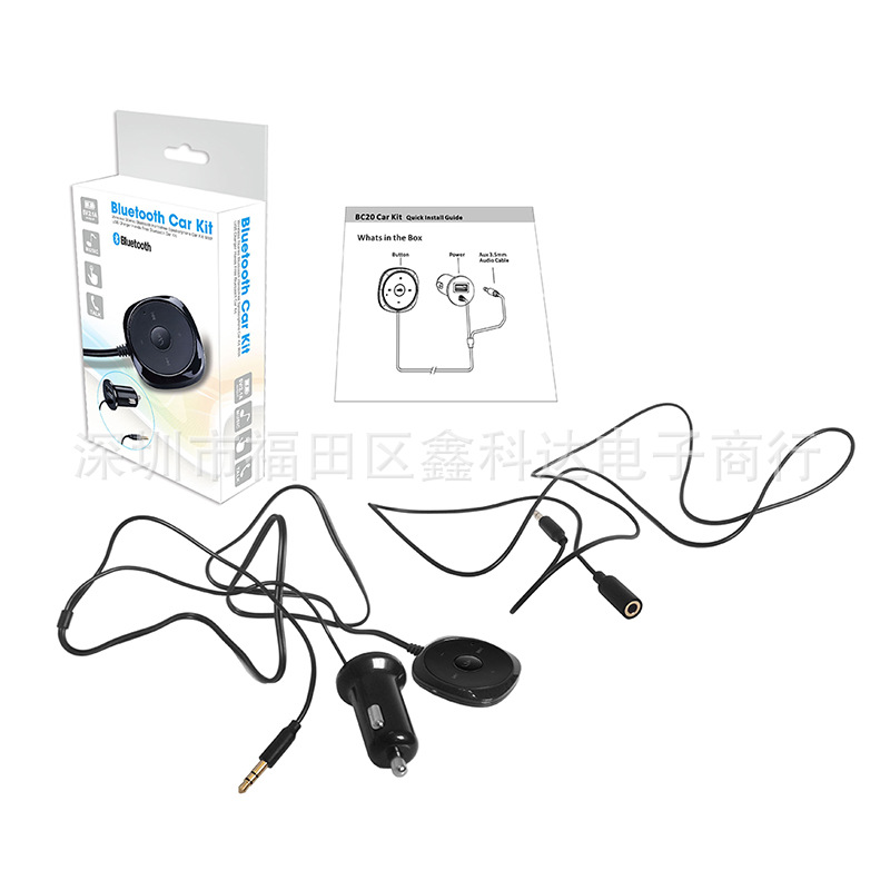 Bc20 Car Bluetooth Hands-Free Mp3 Player Audio Receiver USB Charger Bluetooth Audio Receiver