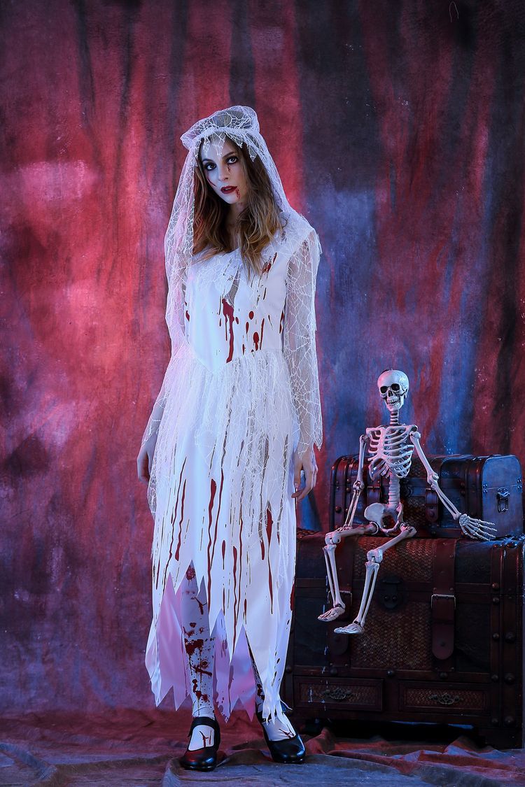 Halloween cosplay bloody ghost bride costume nihaostyles wholesale halloween costumes NSQHM81792