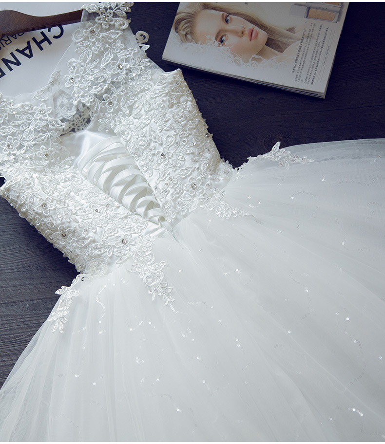 2025 New Wedding Dress Bride Wedding Floor-Length Shoulder Wedding Dress Tube Top Korean Slim Large Size Casual