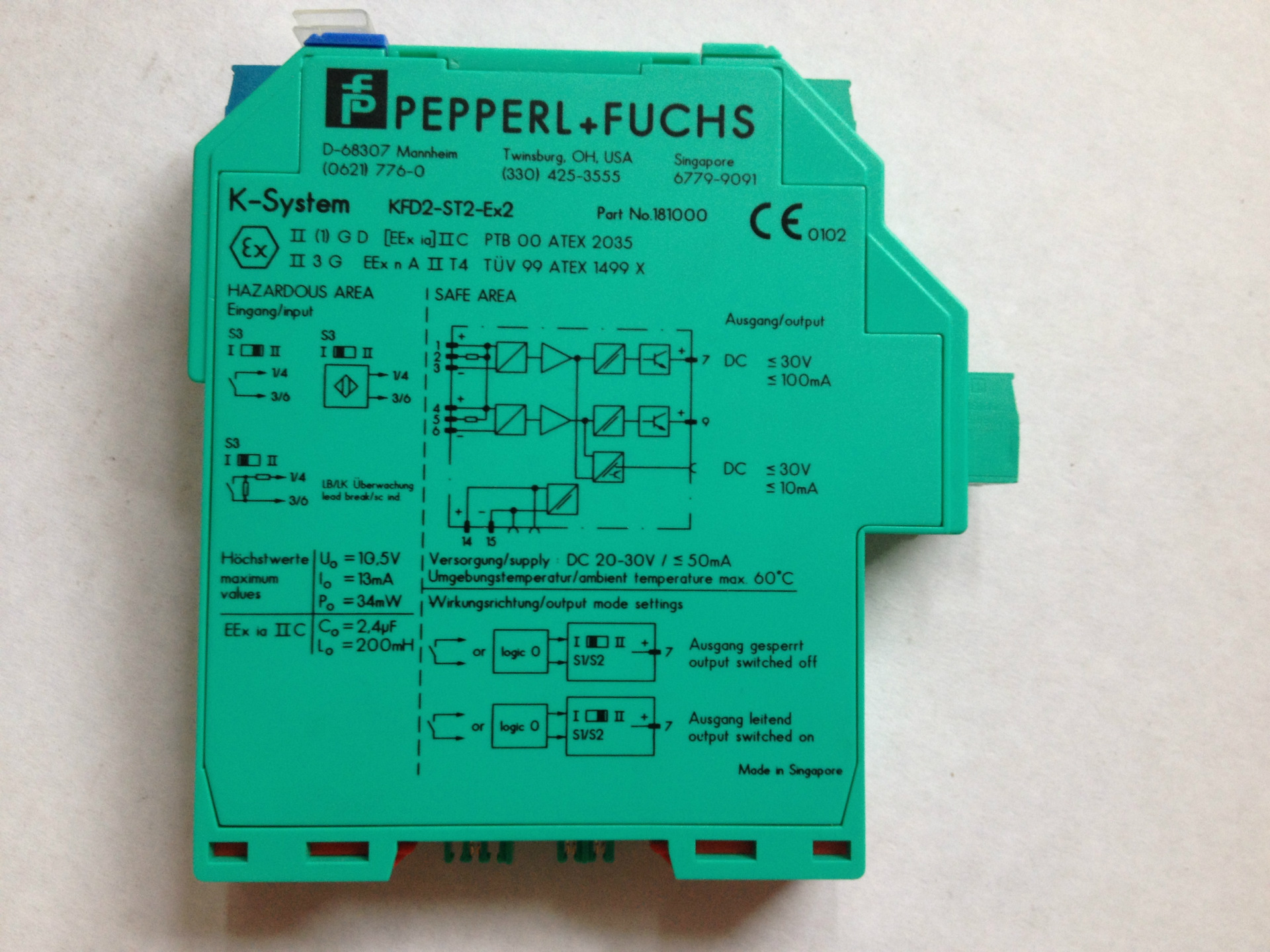 P+F倍加福安全栅KFD2-ST2-EX2 现货供应