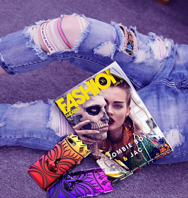 SIMON Maya Totem Electroplating Gradient Color Soft TPU Artistic Protecting Phone Case for Apple iPhone 7 Plus & iPhone 7