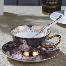 响佳 欧式描金优雅骨瓷咖啡杯碟套装 英式下午茶红茶带勺套装
