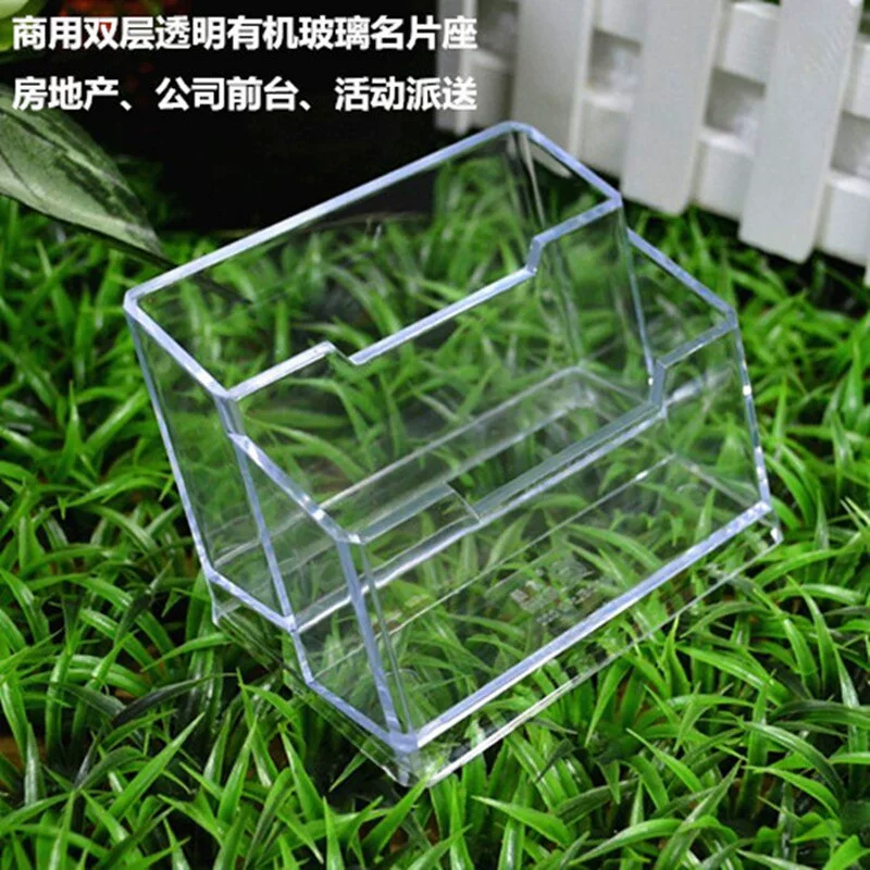 Fuqiang FQ022 two-tier business card holder transparent plastic double-layer business card box office supplies