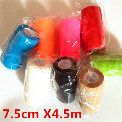 出口彩色7.5cm*4.5m无纺布自粘绷带 自粘弹性绷带 弹力绷带|ru
