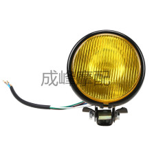 CG125 motorcycle retro modified headlight black metal shell yellow glass retro headlight far and near