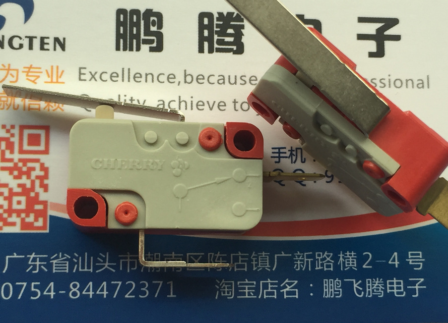 德国CHERRY樱桃 D43H-R1LD 带柄微动开关 2脚行程复位限位轻触