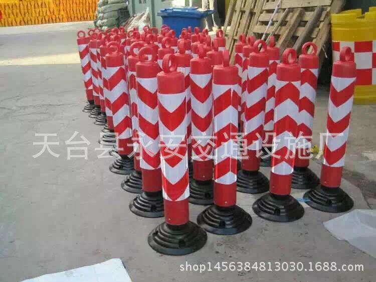 80cmPE弹 反光立柱 道口柱 塑料不倒翁警示柱 道路隔离桩