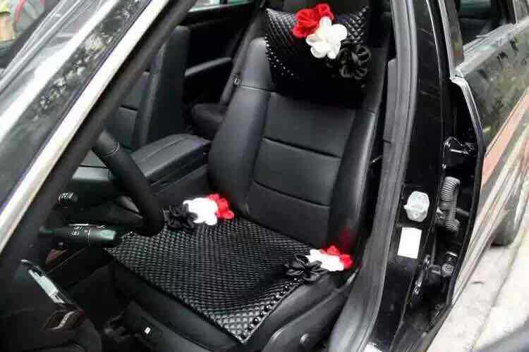 汽车座套四季通用座垫 方向盘套 靠枕 头枕 雷丝花|ms