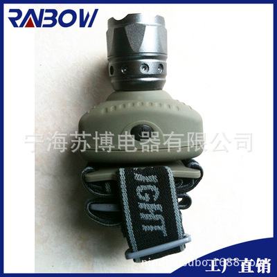 铝头头灯可伸缩调焦3W户外轻便干电池外销可换电池夜跑骑行头灯