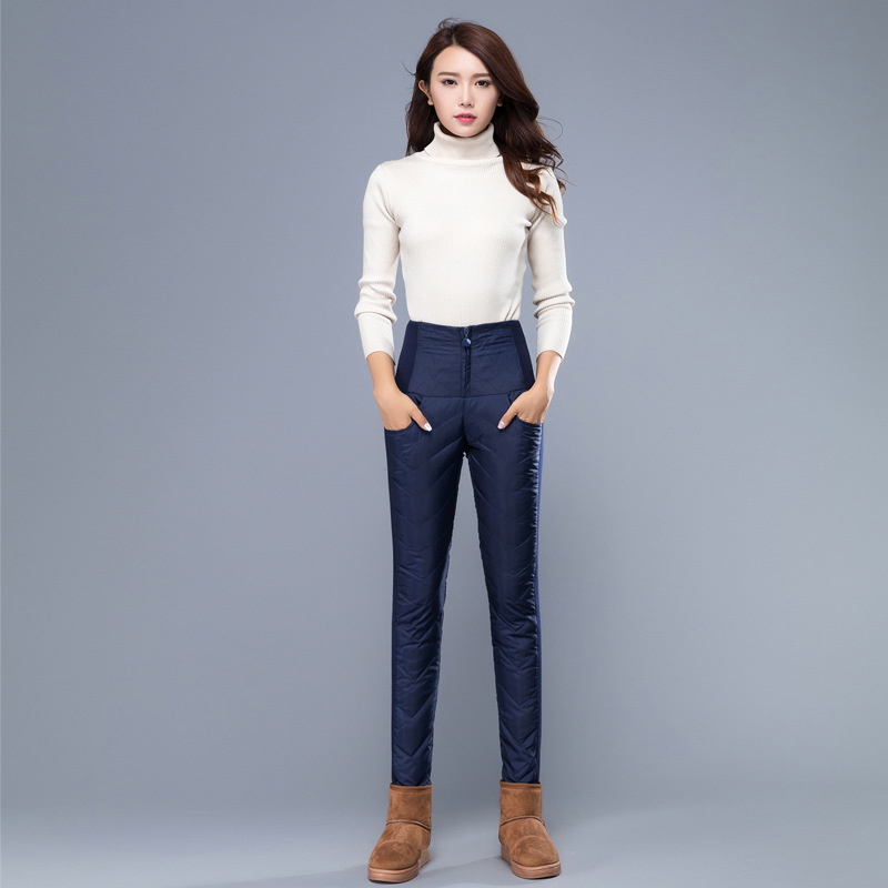 Aisi Yi 2019 winter Down pants Two-sided thickening Self cultivation Korean Edition lady Down cotton-padded trousers Pencil Pants
