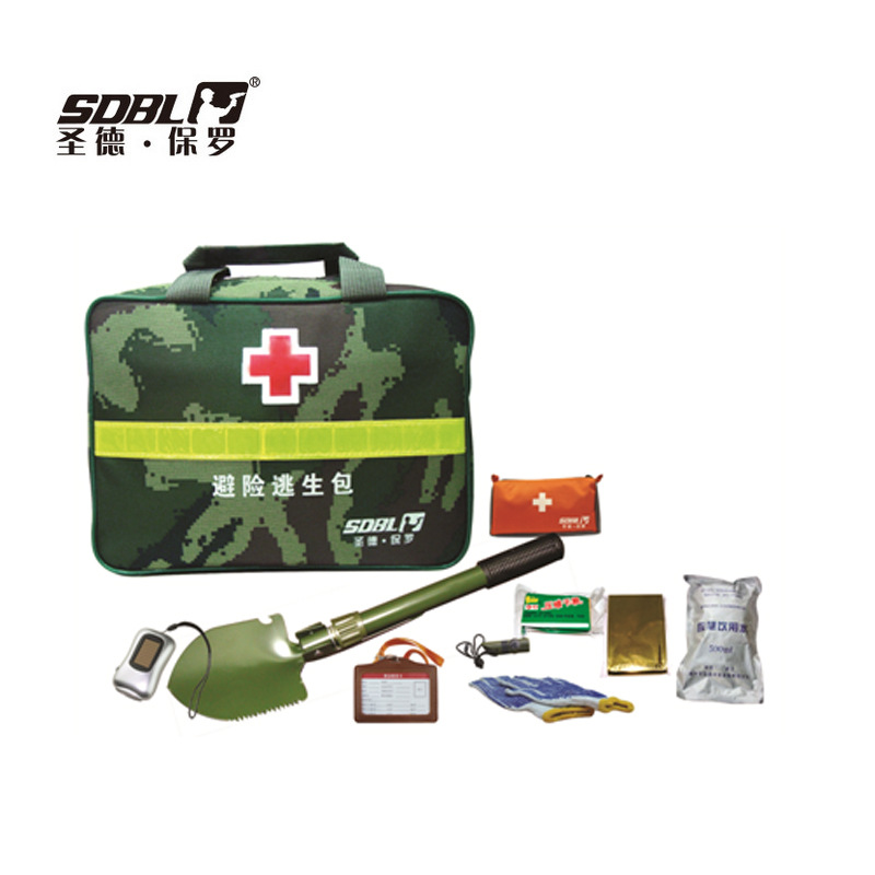 圣德保罗SOS-003地辰应急包压缩干粮应急饮用水应急毯易要包铁铲
