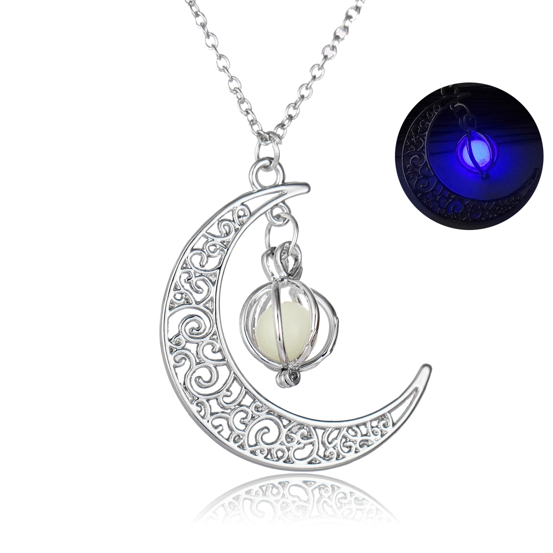 Crescent Moon Glowing Pendant