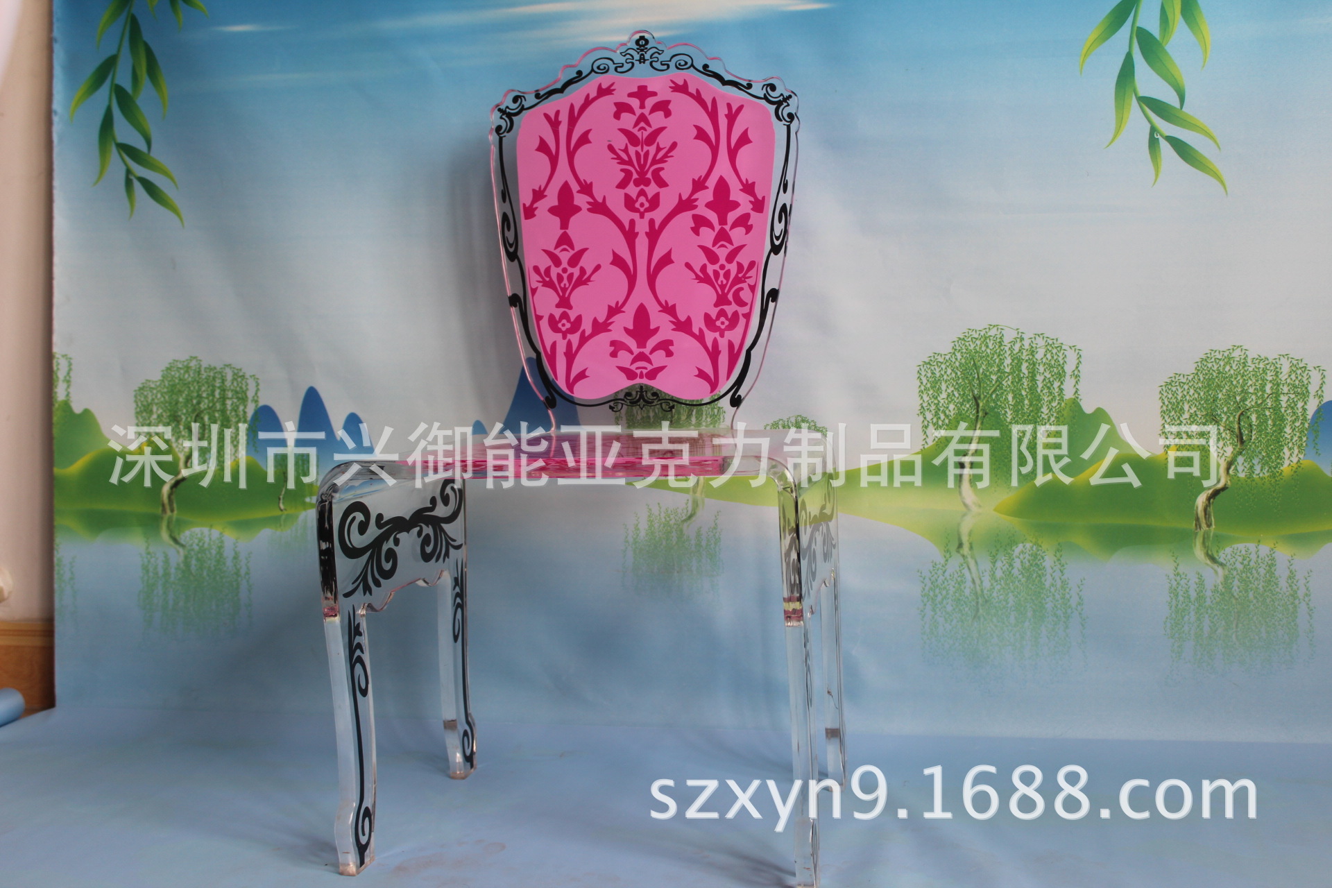 厂家直销亚克力靠背椅 亚克力家具  有机玻璃桌椅中国制造