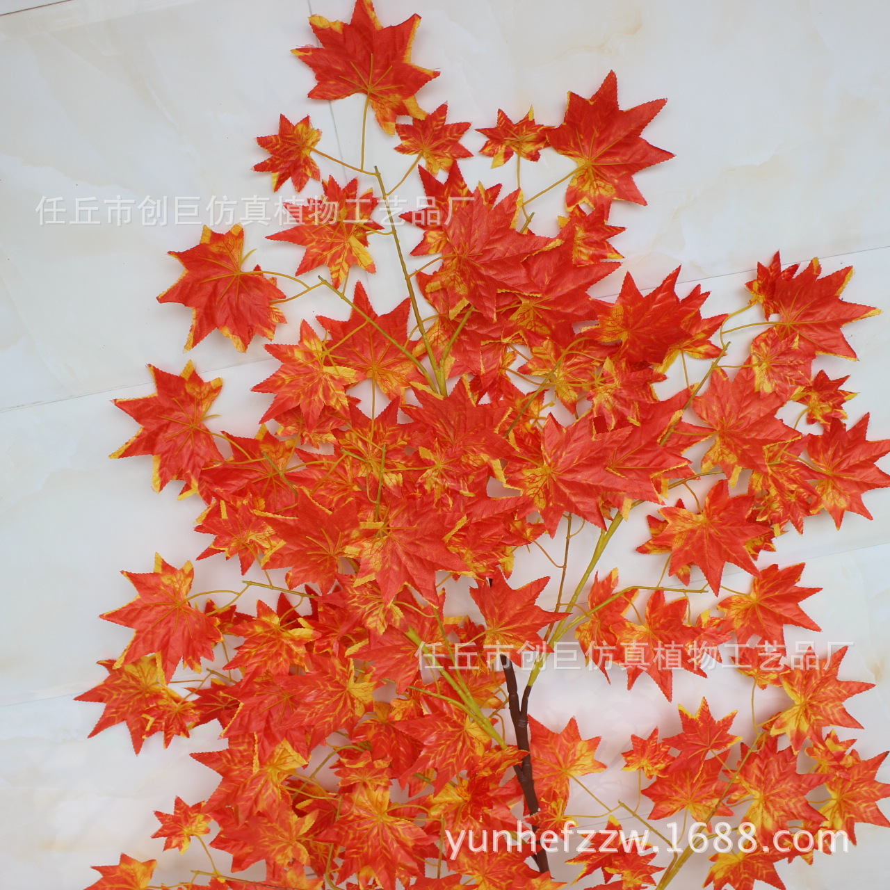 仿真大树枝红枫叶园艺工程装饰红枫树屏障背景植物假塑料树枝干批-阿里巴巴