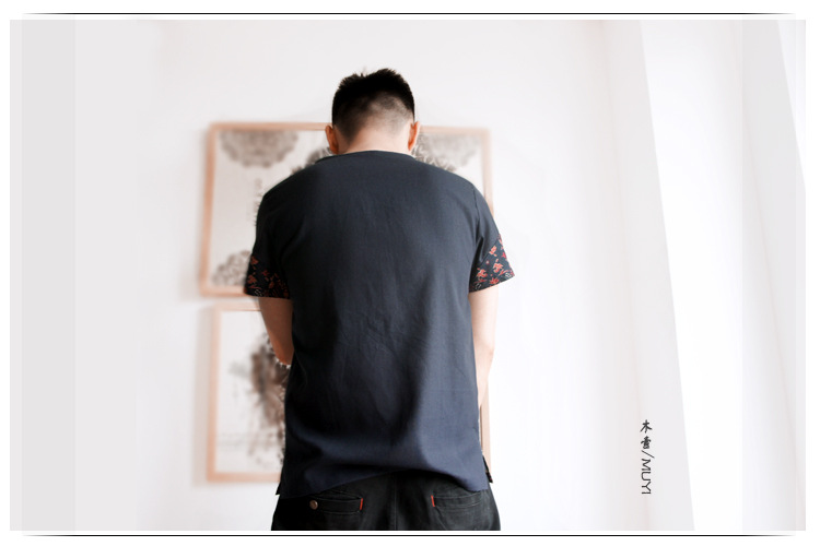 藏藍色民族風短袖 750+500 5