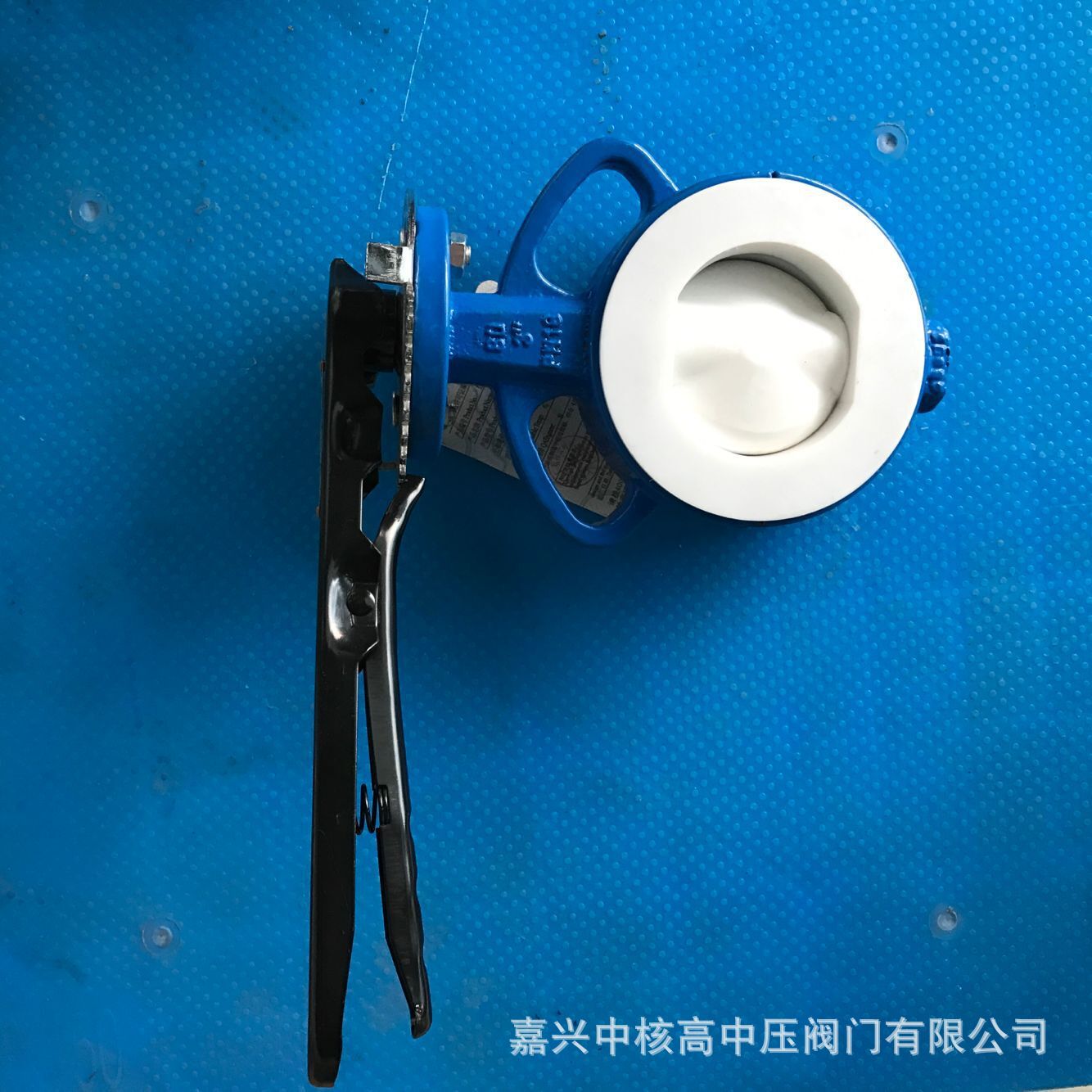 厂家直销批发D71F46-16C   手柄对夹式全衬氟蝶阀     DN40-DN200