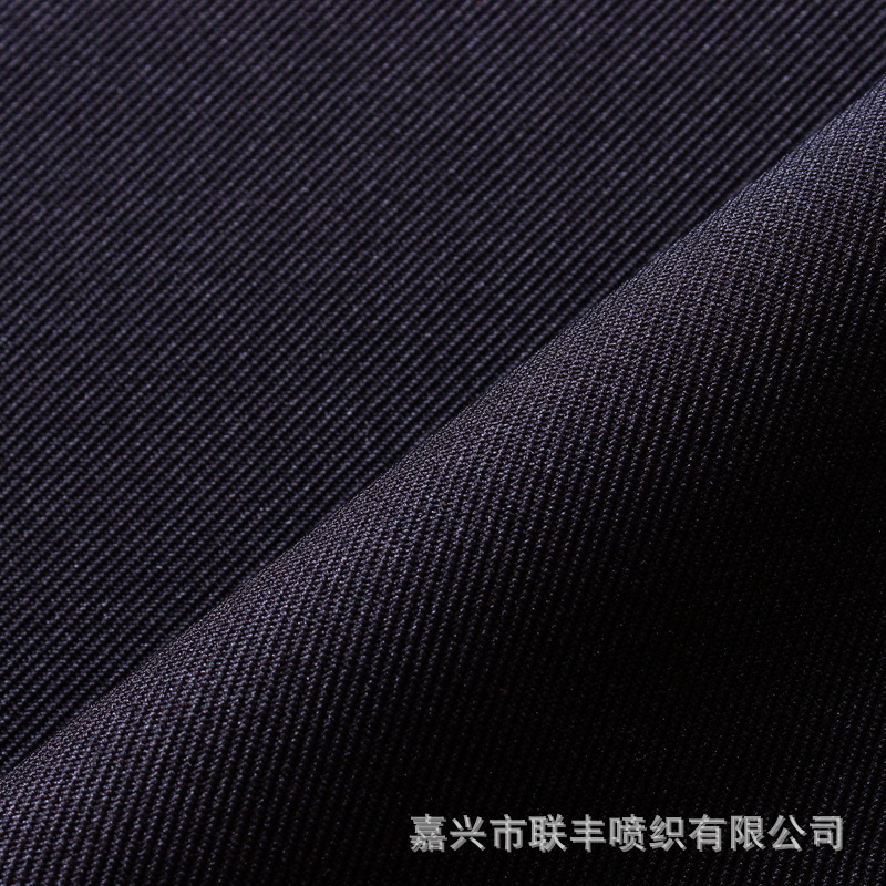 热销300D*450D华达呢单染色黑色 厚实耐磨围裙桌布箱包手袋面料