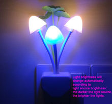 熱銷 迷你阿凡達蘑菇燈 七彩LED光控小夜燈 床頭喂奶燈 走廊燈