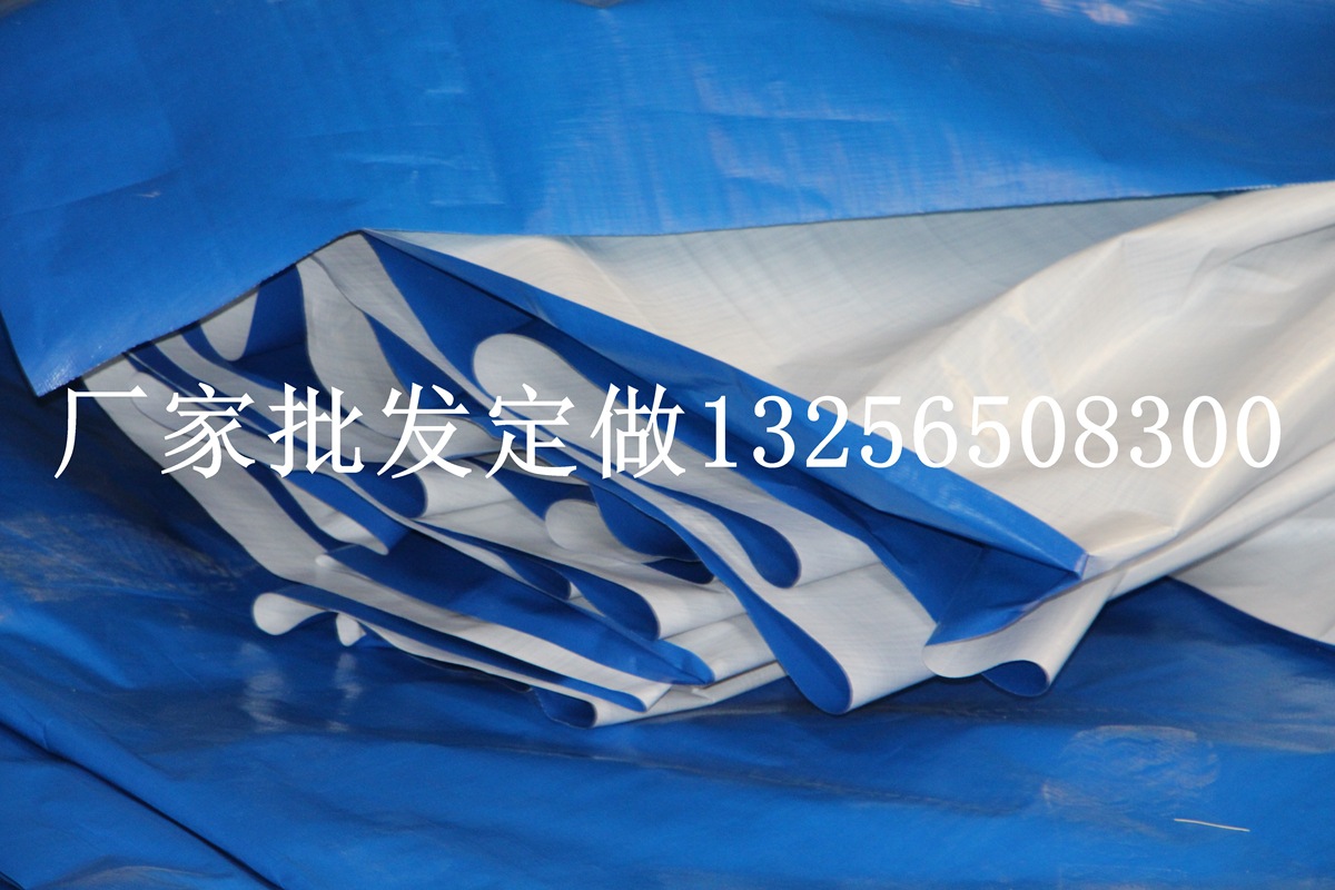 厂家直供蓝色防水布 南韩篷布  聚乙烯编制蓝白布 防雨蓬布