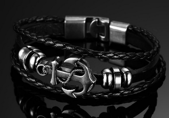 2017 Moda Bracciale in corda di cuoio Gioielli fatti a mano a Yiwu_voghion.com