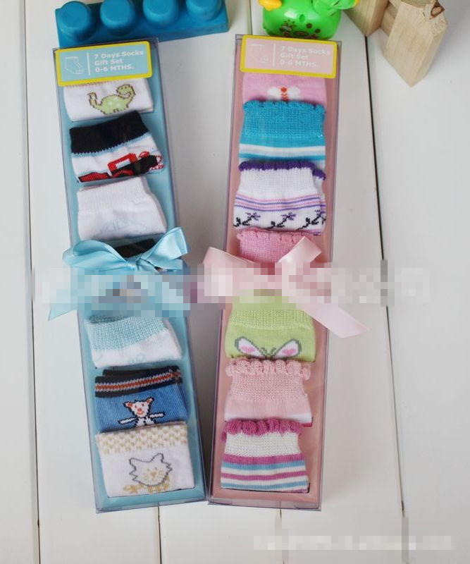 New baby socks week socks gift box (7 pa...