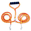 Pet supplies, one drag, two woven dog ropes, while holding two dog double -headed dog ropes, double head traction rope