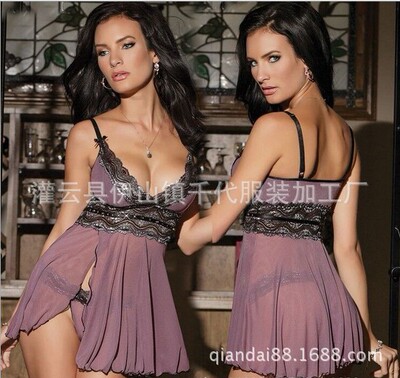 wholesale Europe and America Exit Split ends silvery Lace Waist camisole interest Underwear Cross border CHL Sexy suit 4434