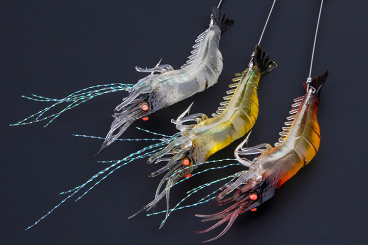 Vudu Shrimp Fishing Lures Soft Plastic Shrimp Lures Fresh Water Bass Swimbait Tackle Gear