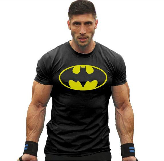 Cross-border summer cross-border supply Men's sports fitness Batman T-shirt manufacturers