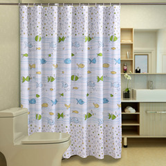 New bubble fish polyester shower curtain thickened bathroom shower curtain polyester cloth waterproof wholesale curtain manufacturer