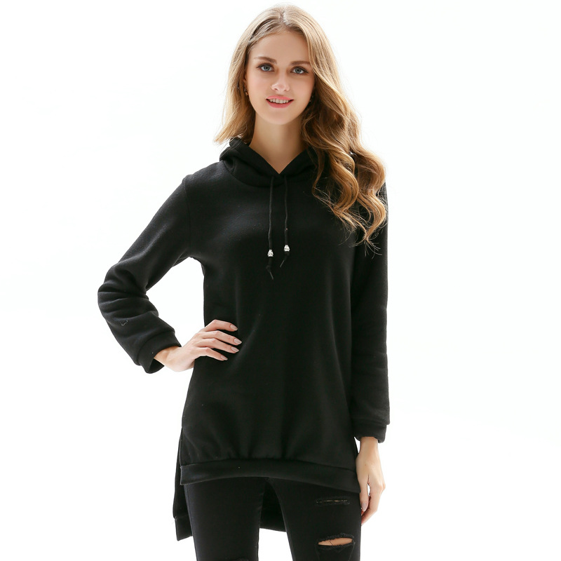 pullover hooded irregular sweatshirt NSJR36734