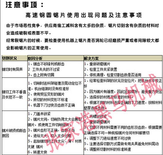 鋸片註意事項