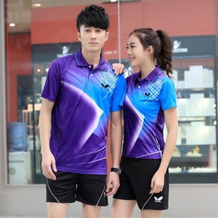 Спортивная футболка для настольного тенниса подходит для мужчин и женщин, футбольная форма для влюбленных, короткий рукав