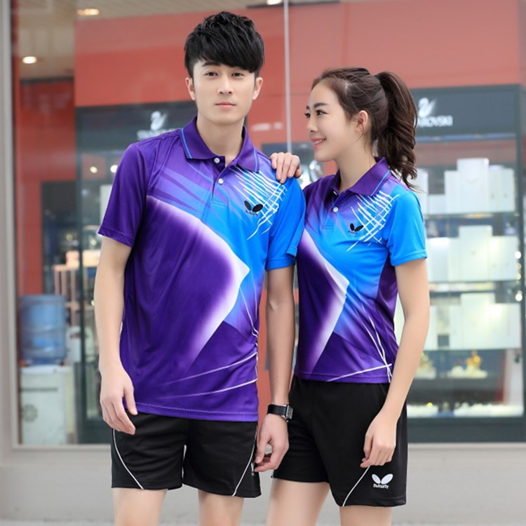 新款乒乓球服男女款T恤翻领运动短袖情侣比赛球衣36151