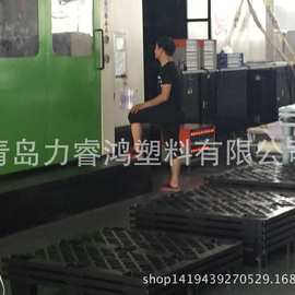 LRH1111网格九脚黑色塑料托盘力睿鸿厂销售一次性出口使用   托盘