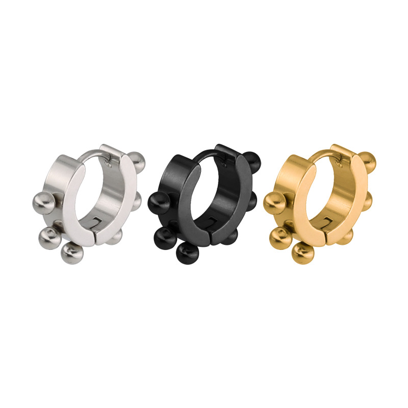 厂家直销韩版爆款不锈钢钛钢小圆球耳扣耳夹穿刺潮流饰品|ru