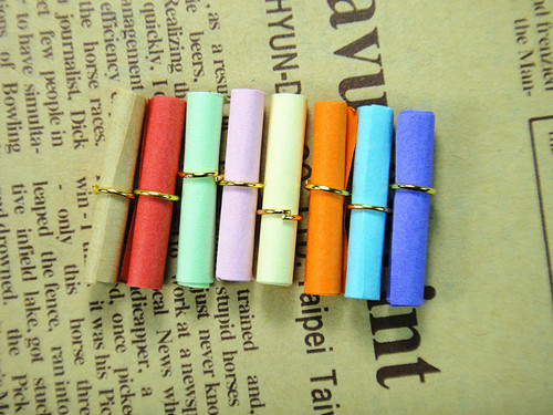 Wishing letter ring wholesale decorative colorful paper strips wishing bottle love letter roll paper creative small gift letter paper with iron ring