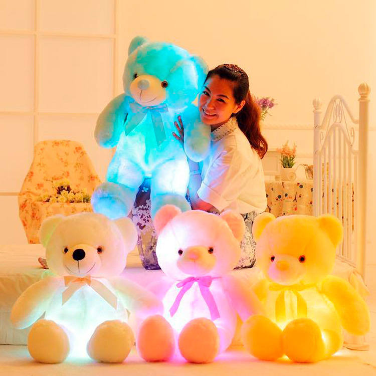 Plush toy bow tie teddy bear luminous be...