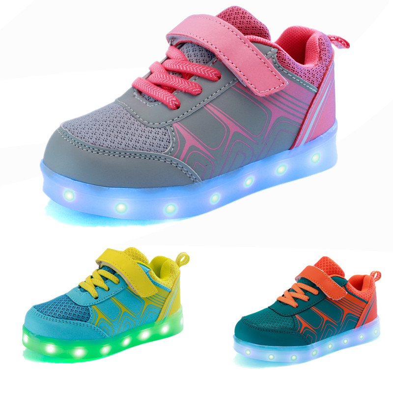 1168 children Light shoes Velcro children's shoes 2019 charge Luminous shoes CUHK LED men and women skate shoes