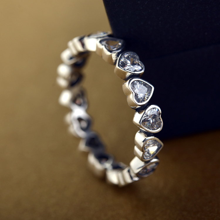 Korea style silver Inlaid crystal Ring (Silver -19)NHLJ3390-Silver -19