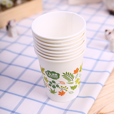 Disposable paper glass Hot and cold cups to work in an office business affairs thickening paper cup Thickening No leakage No odor