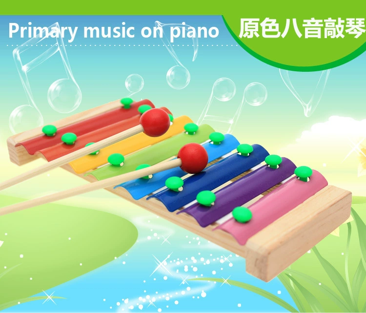 Gỗ màu tám quãng tám gõ piano trẻ em đồ chơi giáo dục mầm non đánh bại xylophone mẫu giáo dạy nhạc cụ đàn cho bé