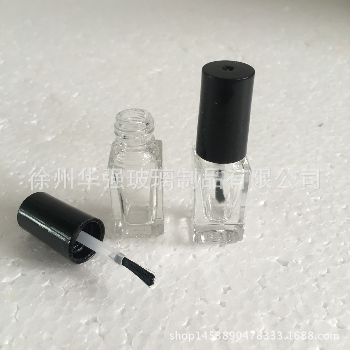 批发带盖带毛刷圆形指甲油瓶玻璃瓶5ml 10ml 15ml可定制
