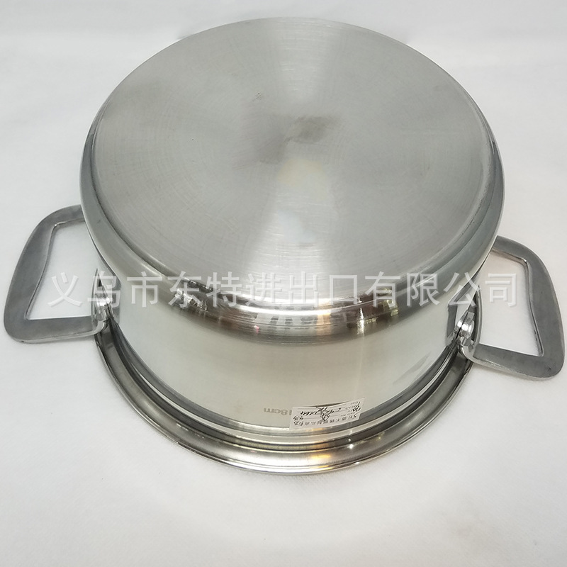 Factory direct sales of stainless steel non-magnetic double-bottom premium soup pot, household multi-purpose noodle cooking pot, soup making gift pot detail image 5