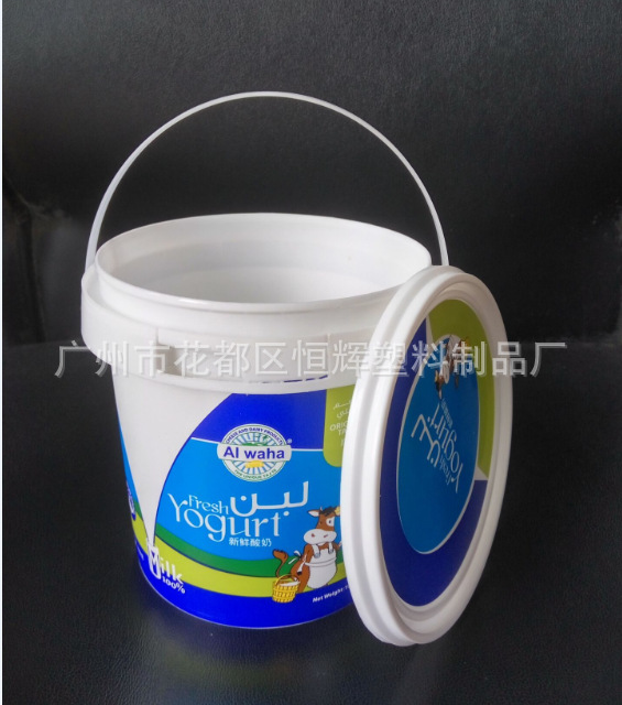 广州酸奶桶厂家 热销2斤装酸奶桶 1KG食品桶带盖 无气味食品级