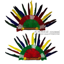 成人儿童印第安羽毛面具印地安野人派对道具印第安人羽毛头饰COS